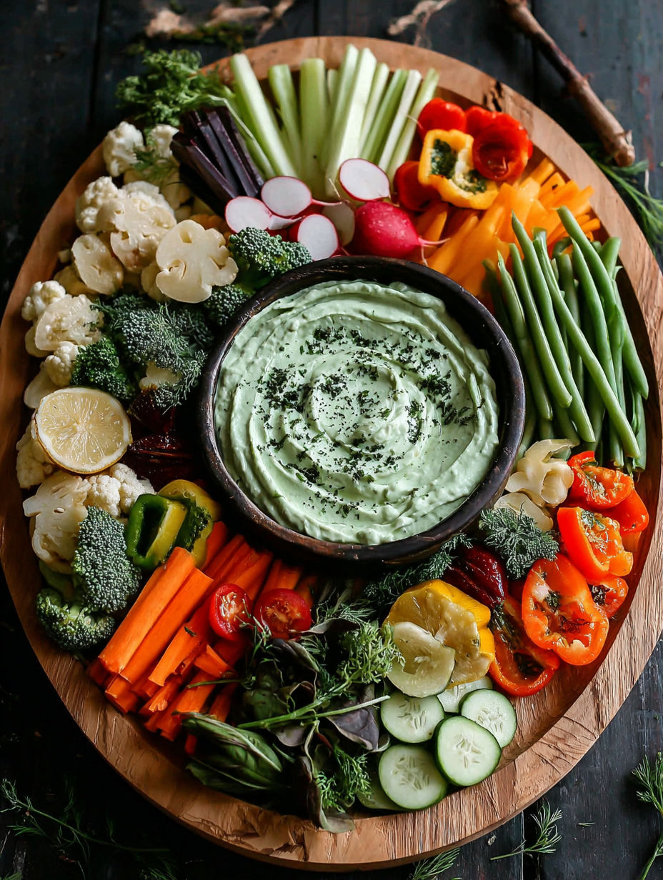 A veggie platter with a spooky Halloween theme.