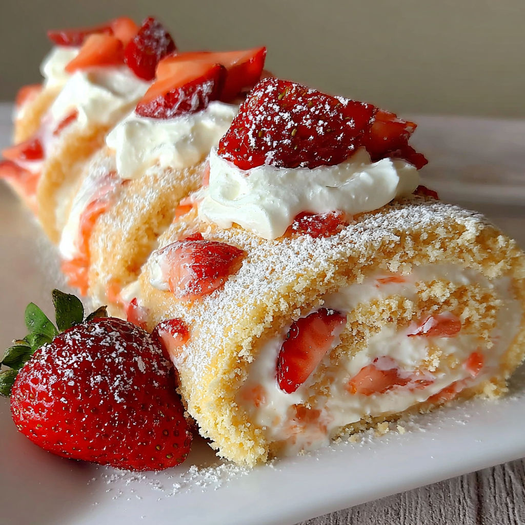 A plate of strawberry cheesecake rolls.