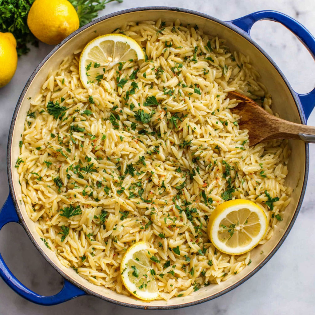 A bowl of rice with lemon slices on top.