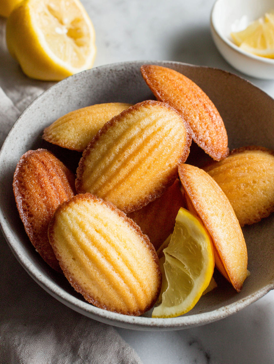 A bowl of lemon madeleines.