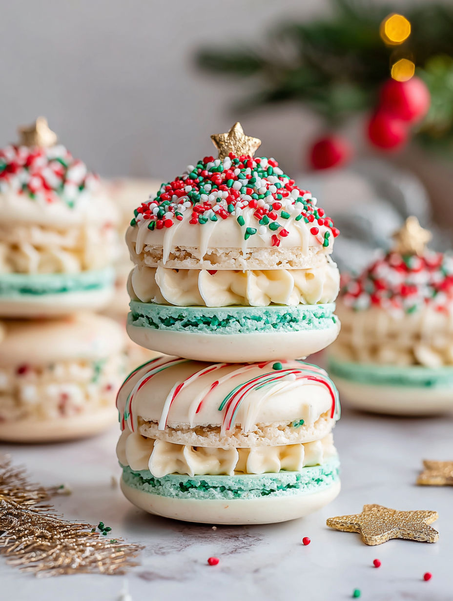 A stack of cookies with a star on top.