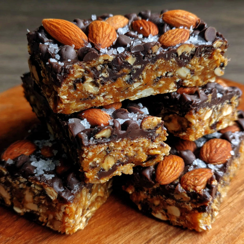 A stack of chocolate protein bars.