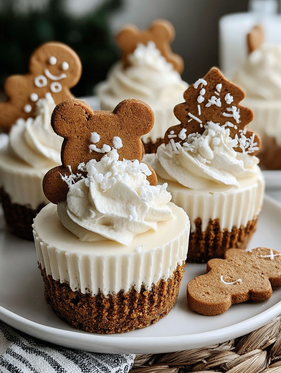 A plate of gingerbread cupcakes with white frosting.