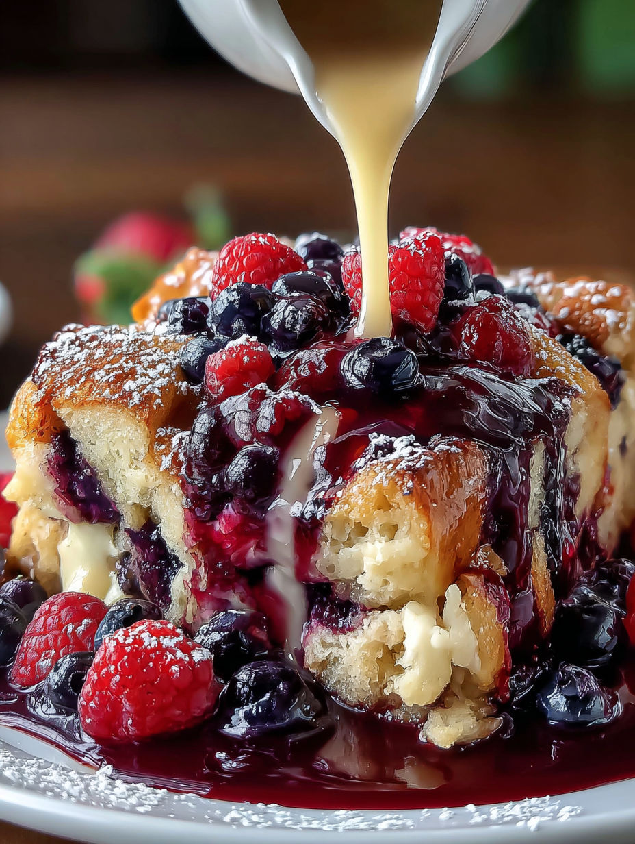 A delicious dessert with a drizzle of sauce.