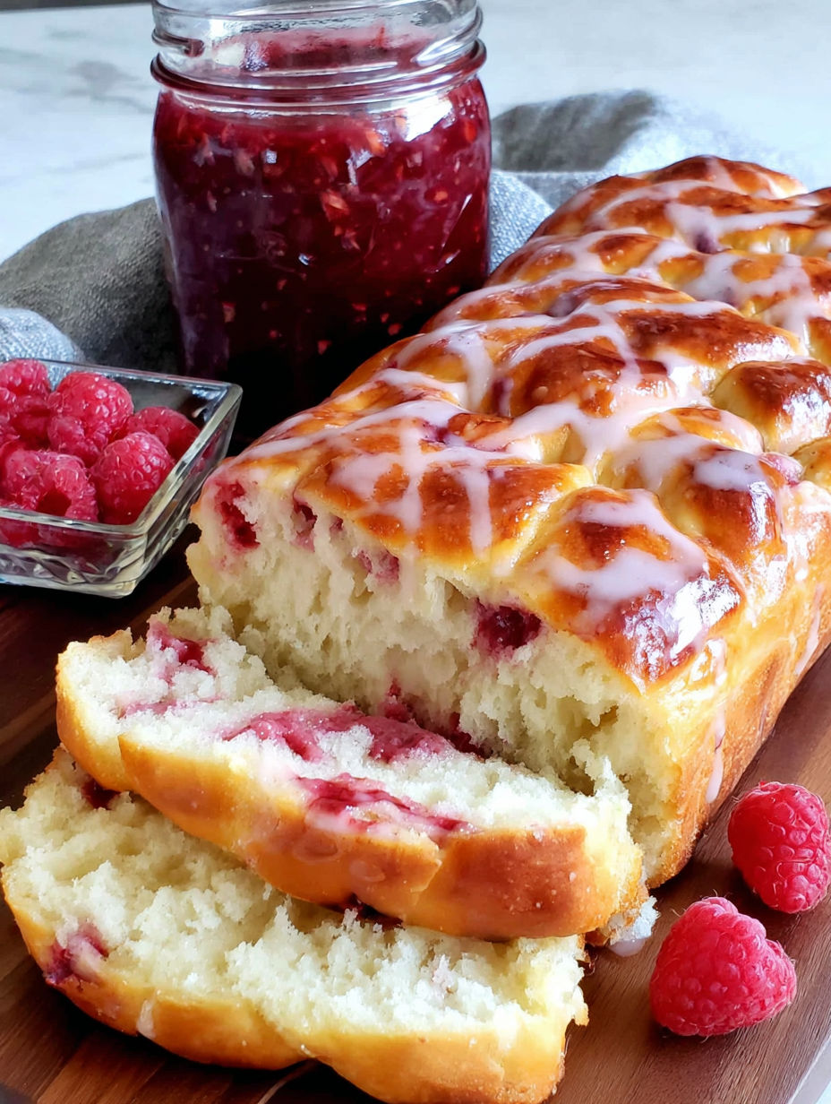 A slice of homemade jam donut focaccia.