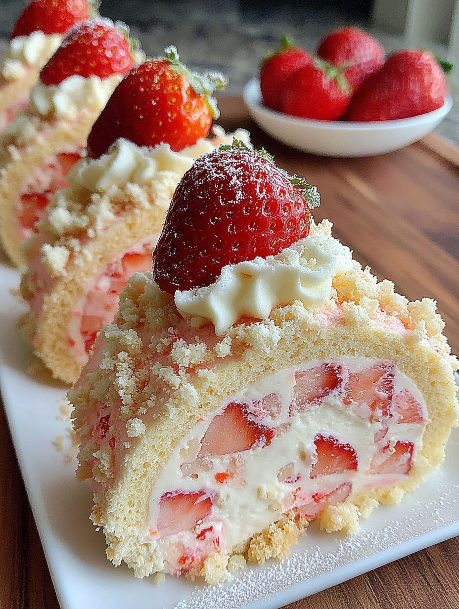 A dessert with strawberries and whipped cream.
