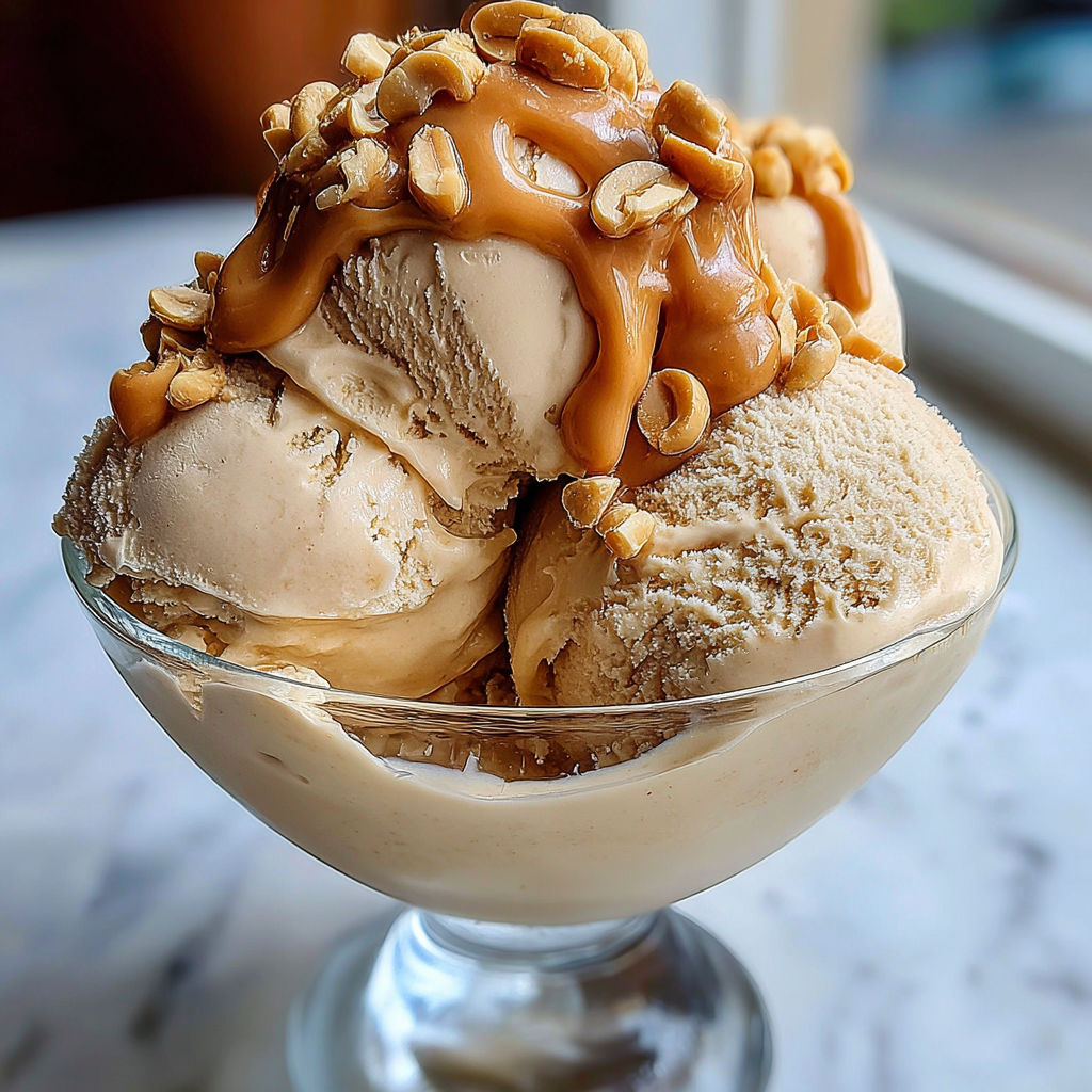A glass of peanut butter frozen yogurt.