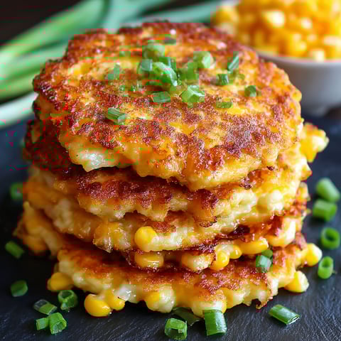 A stack of cheesy corn cakes.
