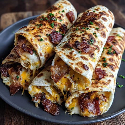 Bacon and cheese wrapped in a tortilla.