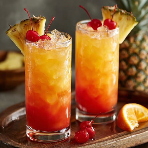 Two glasses of Virgin Island Breeze Cocktail.