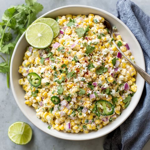 A bowl of Mexican street corn salad.