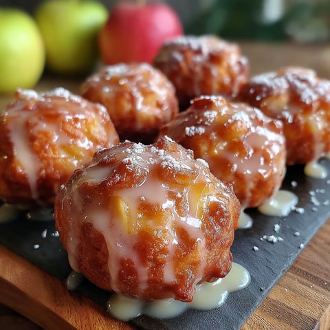 A plate of cinnamon glazed apple fritters.