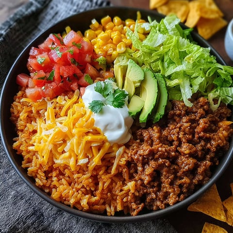 A bowl of rice with cheese, tomatoes, and avocado.