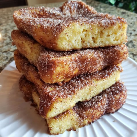 A stack of cinnamon sugar French toast.