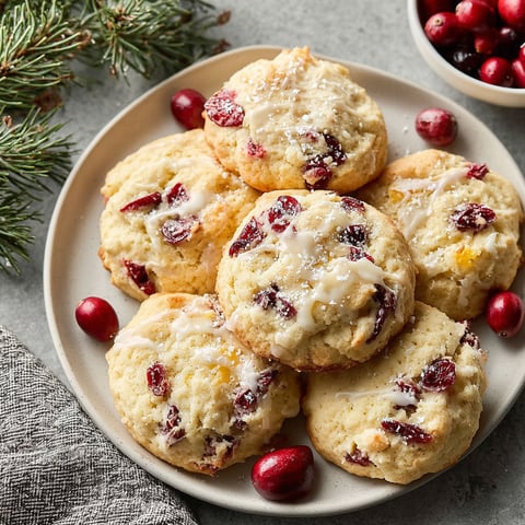 A plate of cookies with cranberries and orange zest.
