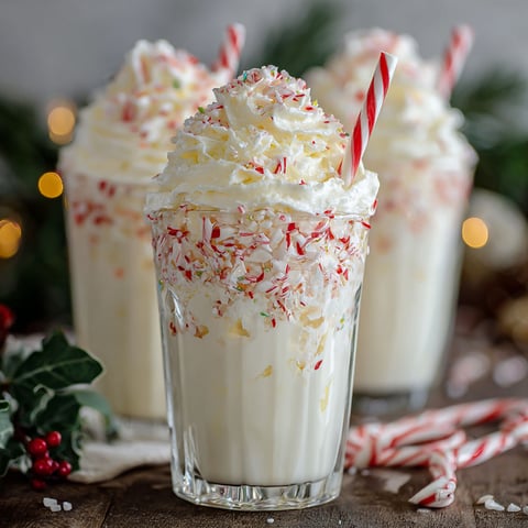 A glass of white cream with red and green stripes.