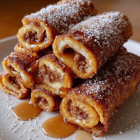 French toast roll-ups with cinnamon and sugar.
