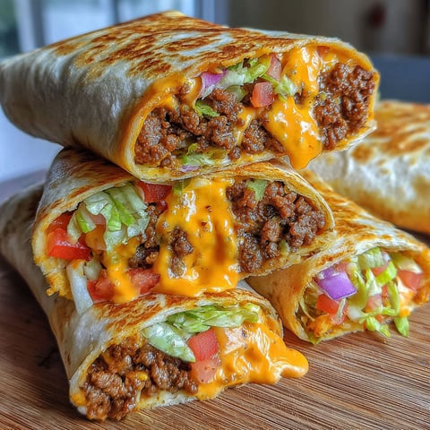 A beefy nacho cheese wrap on a table.