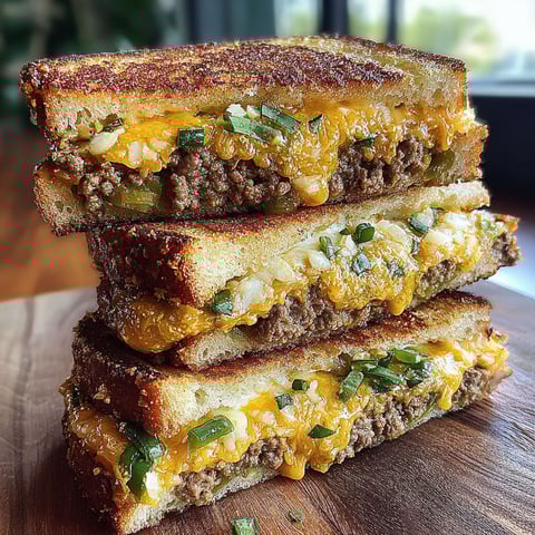 A stack of jalapeño popper patty melts.