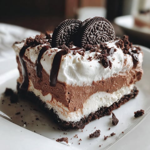 A slice of Oreo Delight cake.