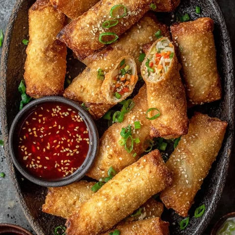 A bowl of homemade egg rolls.