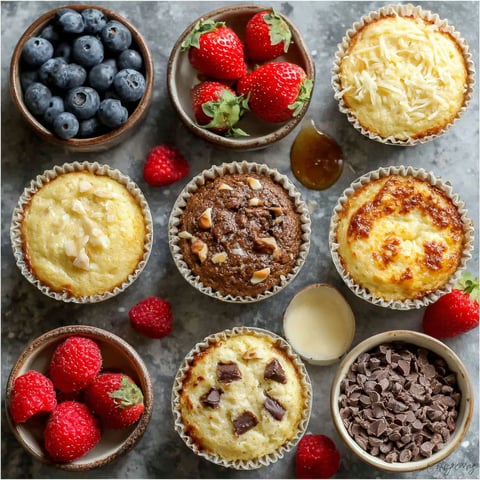 A variety of muffins with different flavors.