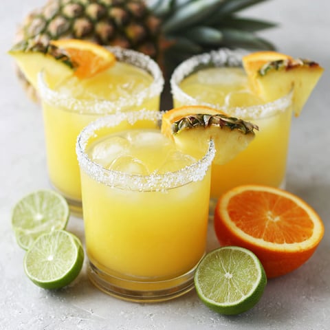 Two glasses of Cinco De Drinko.