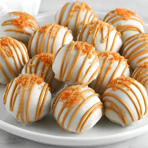 A plate of pumpkin cheesecake balls.