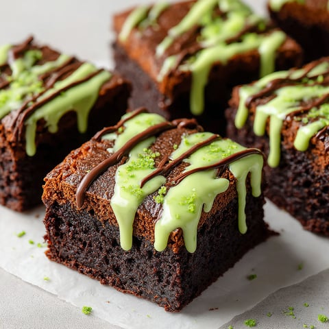 Green Monster Brownies with chocolate and green frosting.
