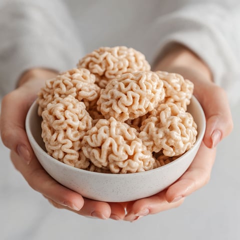 A bowl of rice krispies in the shape of brains.