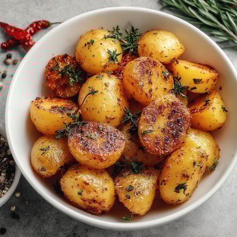 A bowl of garlic potatoes.