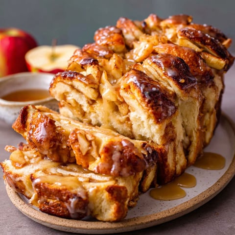 A slice of apple pie pull apart bread.
