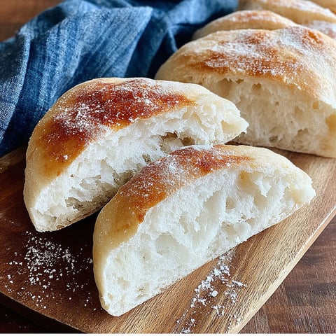 A wooden cutting board with a loaf of bread on it.