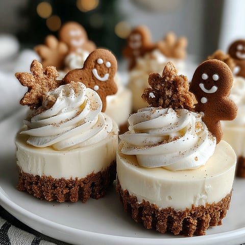 Two delicious desserts with white icing and gingerbread cookies on top.