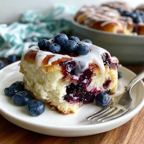 A delicious blueberry cinnamon roll.