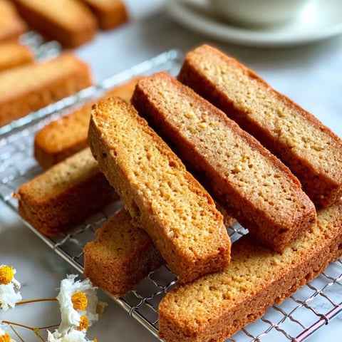 A stack of Swedish cookie fingers on a wire rack.